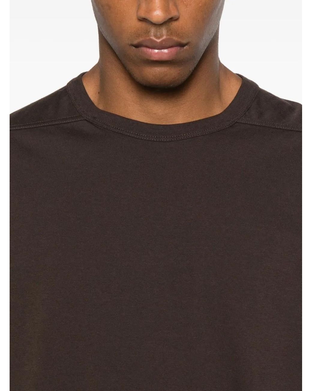 Rick Owens Black Short-Sleeved Organic-Cotton T-Shirt for men