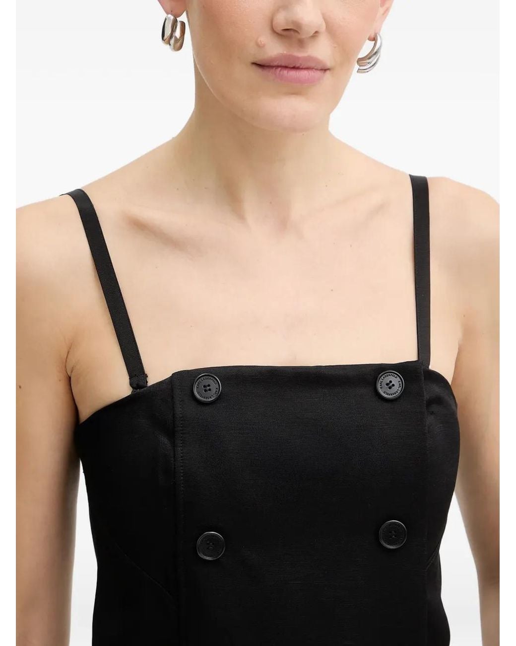 Mono Largo Con Detalle De Botones Karl Lagerfeld de color Black