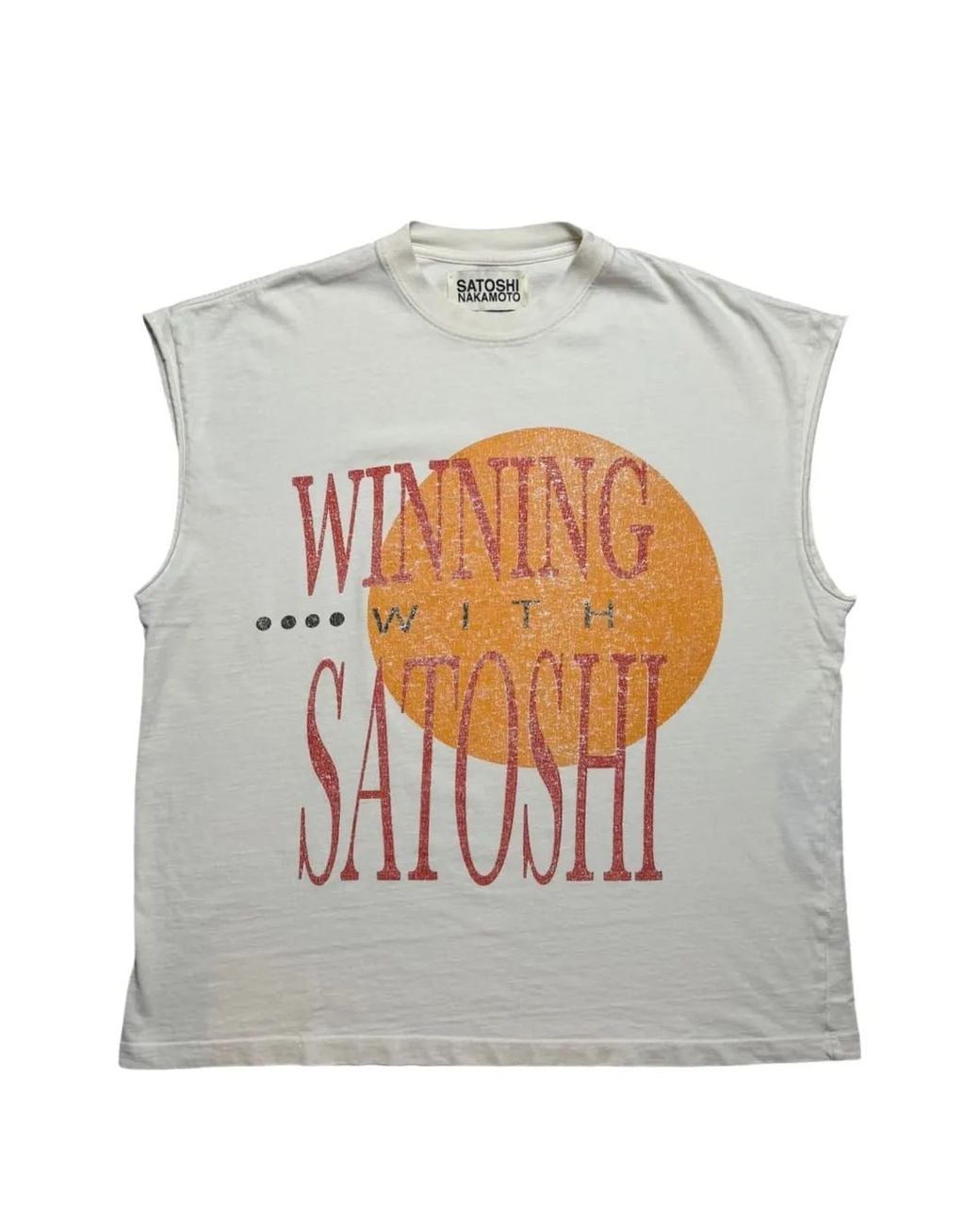 Satoshi Nakamoto Gray Winning With Sleeveless T-Shirt for men