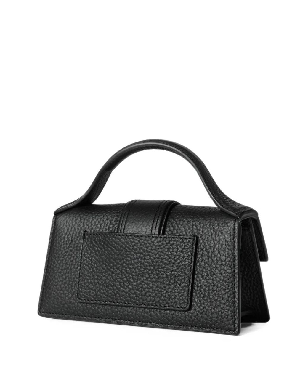 Jacquemus Black The Bambino Grained Mini Flap Bag