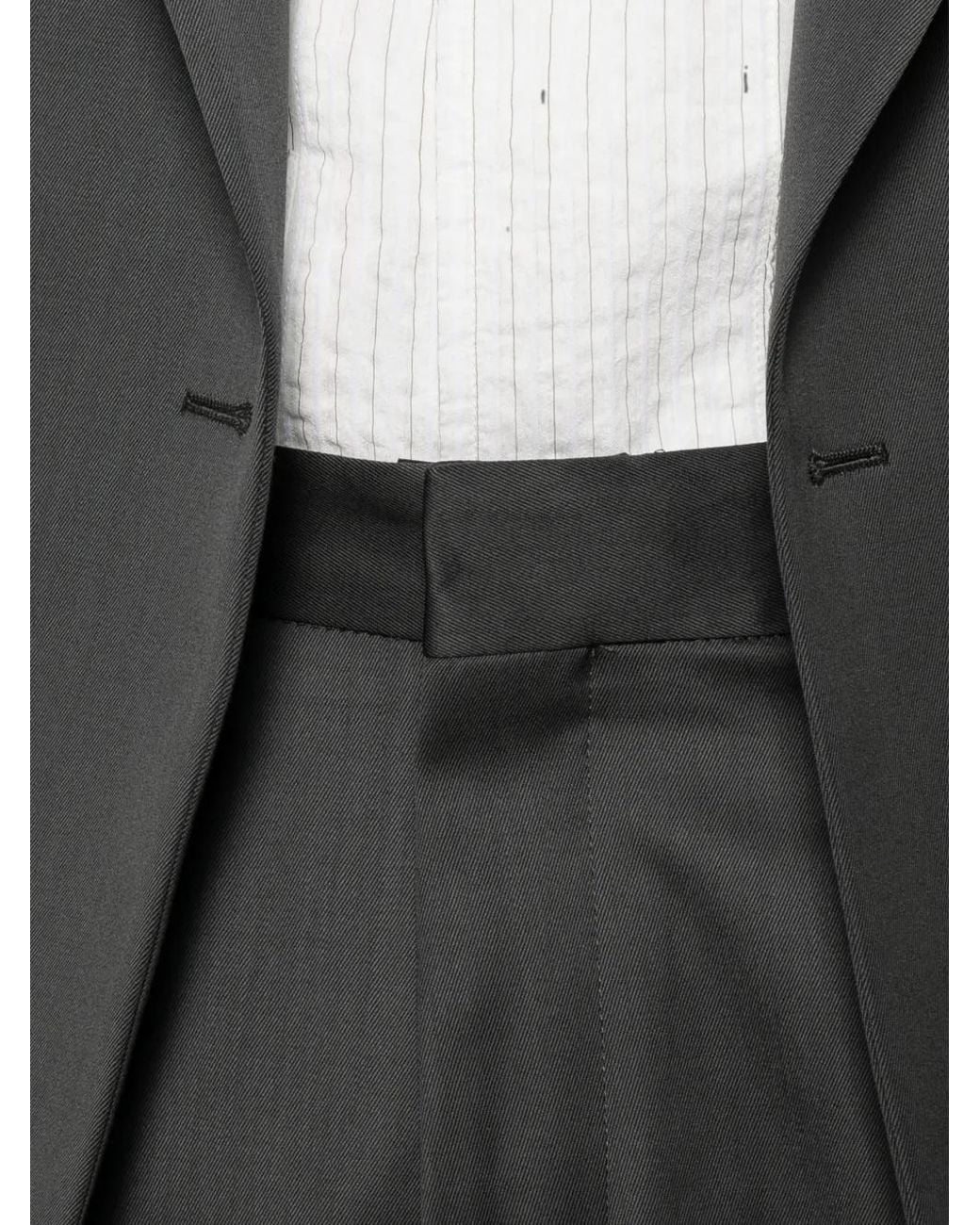 Lardini Gray Pleated Virgin-Wool Trousers for men
