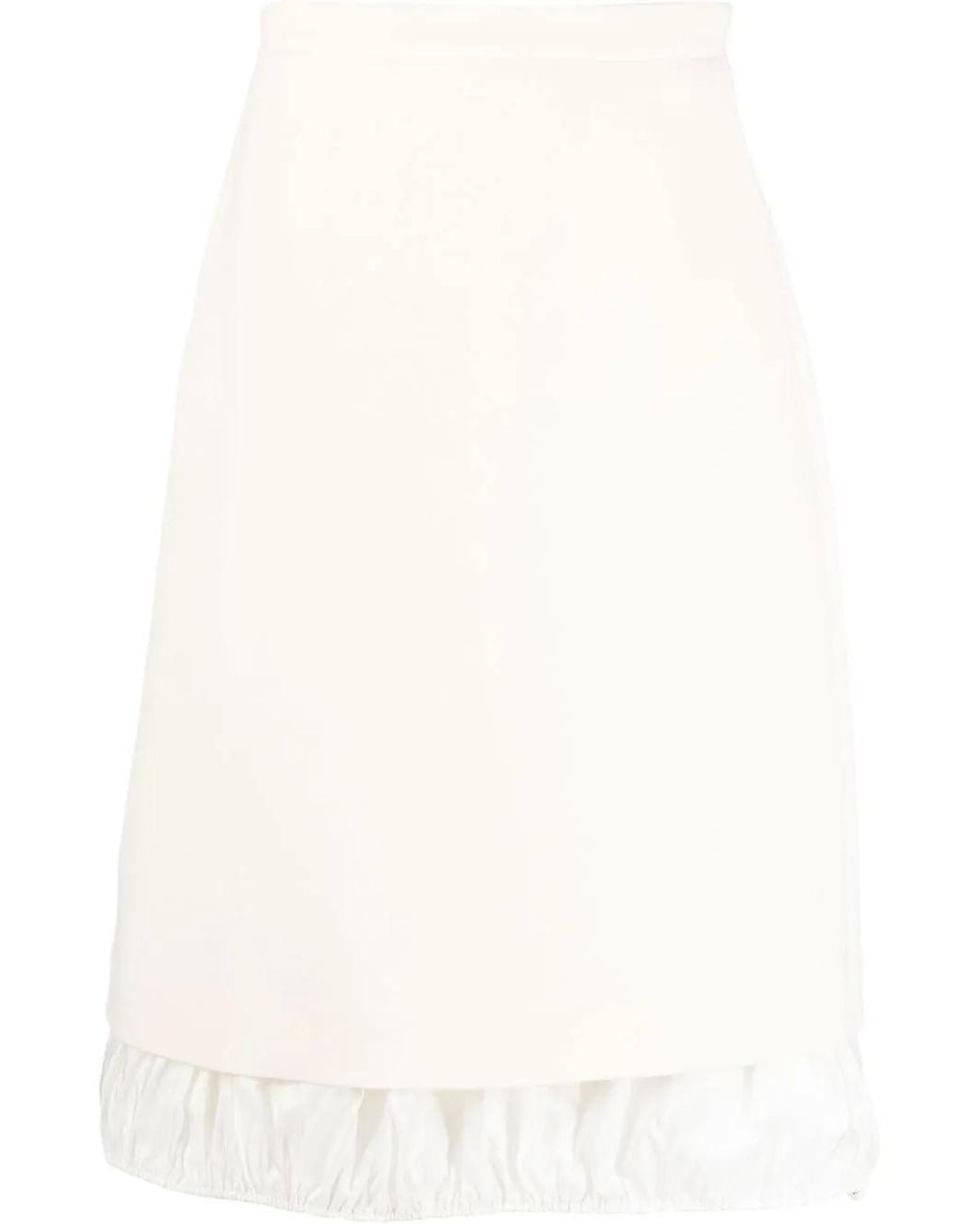 Tory Burch Natural Double-Faced Wool Midi Skirt