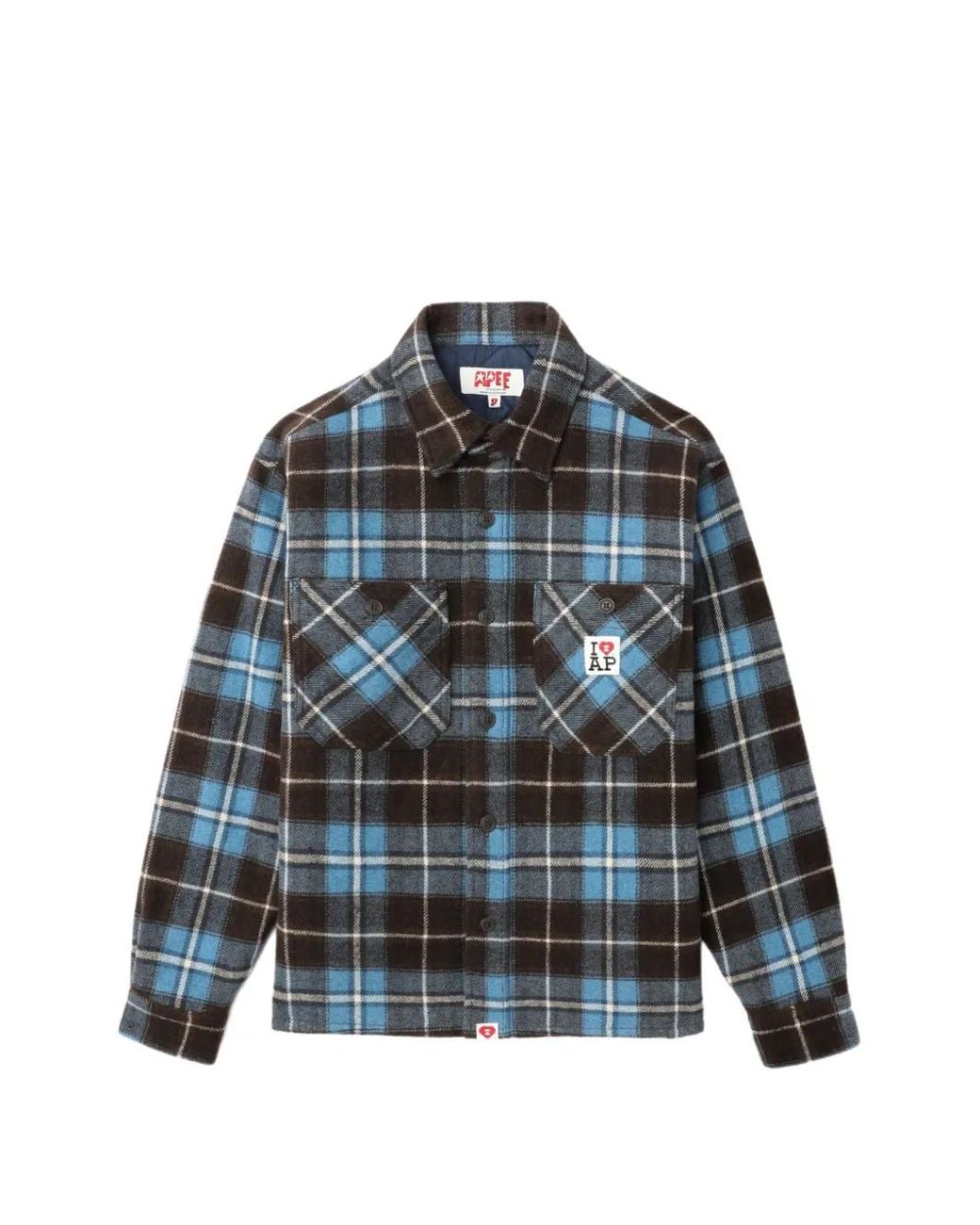 A Bathing Ape Blue Check Patch Pocket Shirt