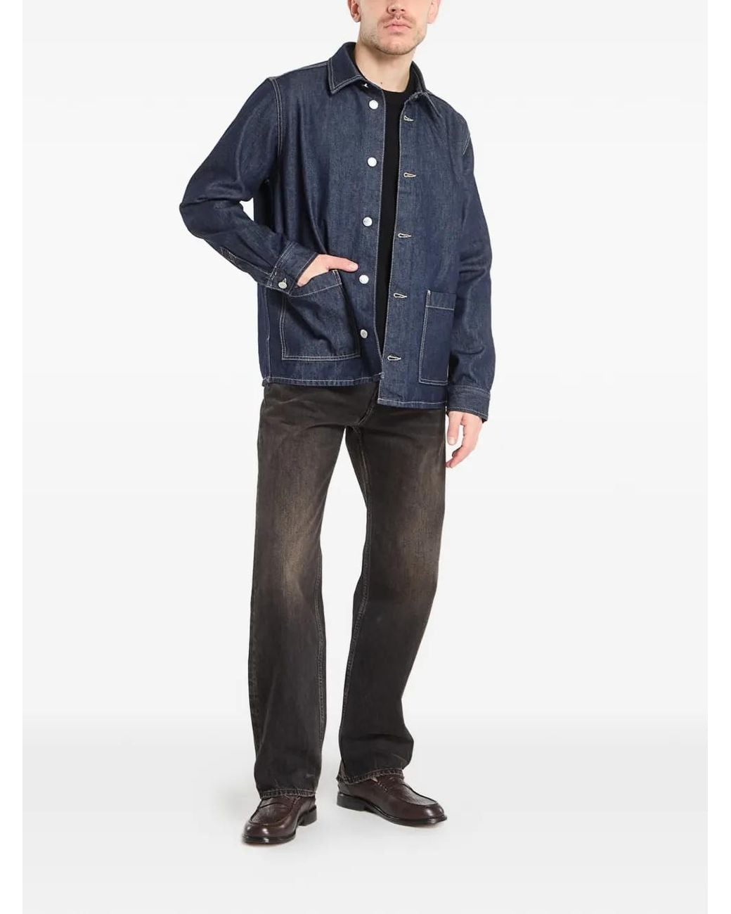 Samsøe & Samsøe Blue Sahenry Patch-Pocket Denim Jacket for men