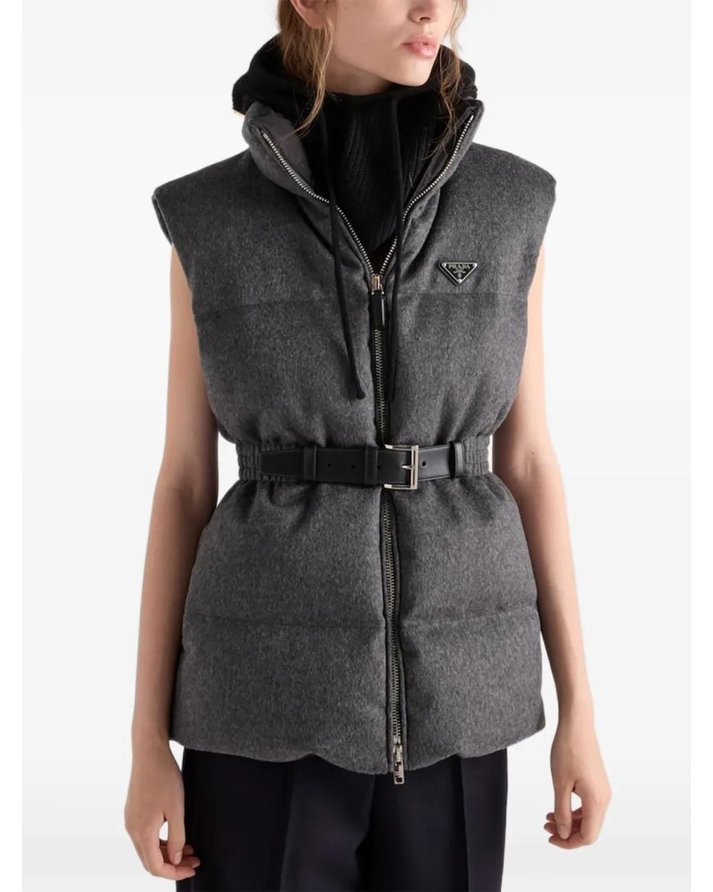 Prada Gray Loden Down Vest