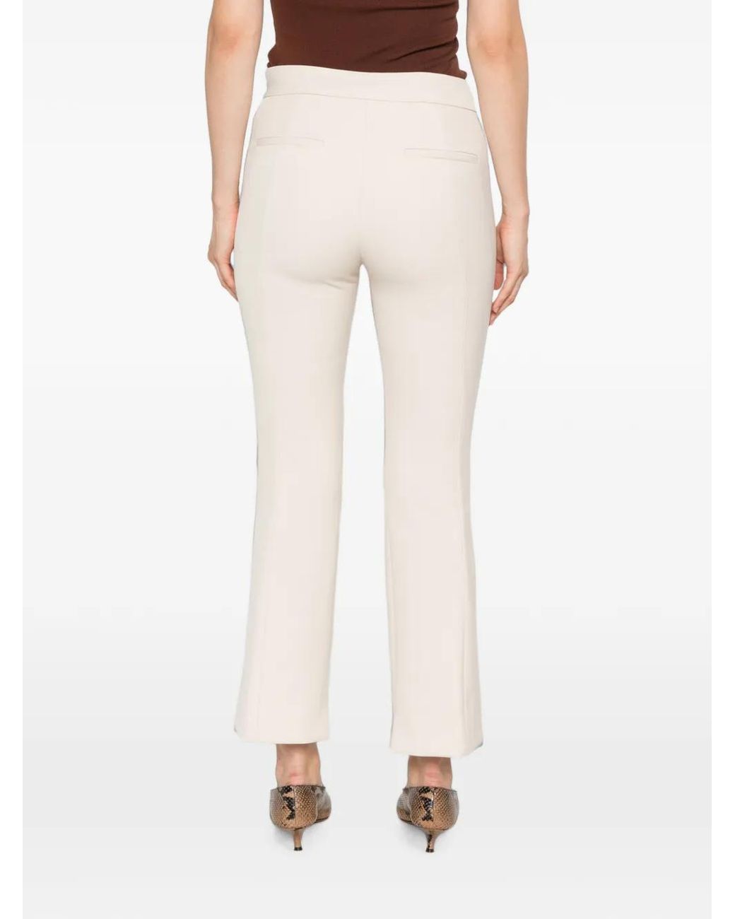 Peserico White Pantalon À Ourlet Fendu
