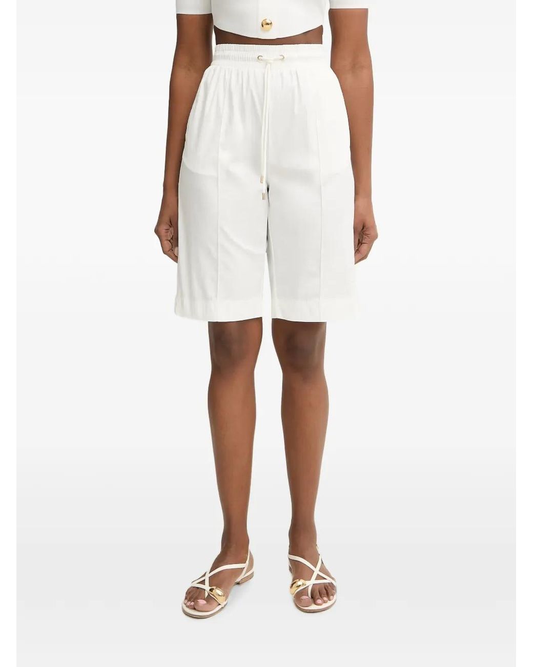 Liu Jo White Logo-Embroidered Shorts