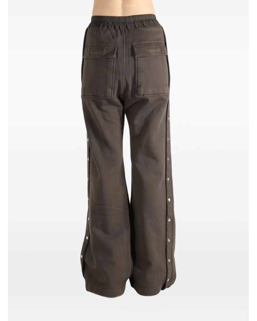 Rick Owens Gray Wide Pusher Drawstring Button Trousers