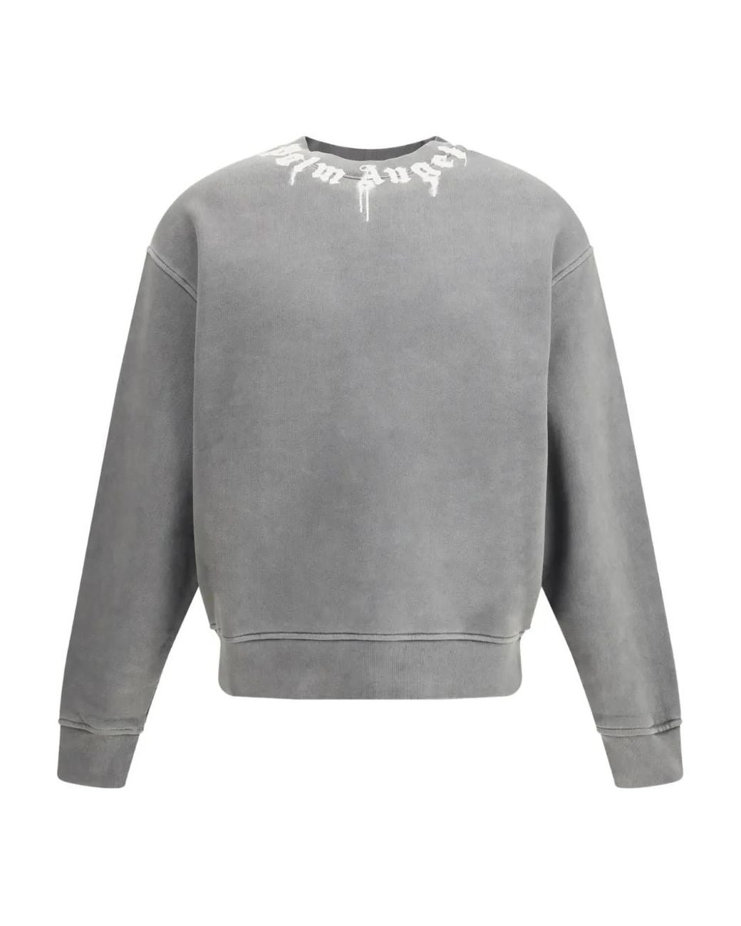 Palm Angels Gray Logo Sweatshirt for men