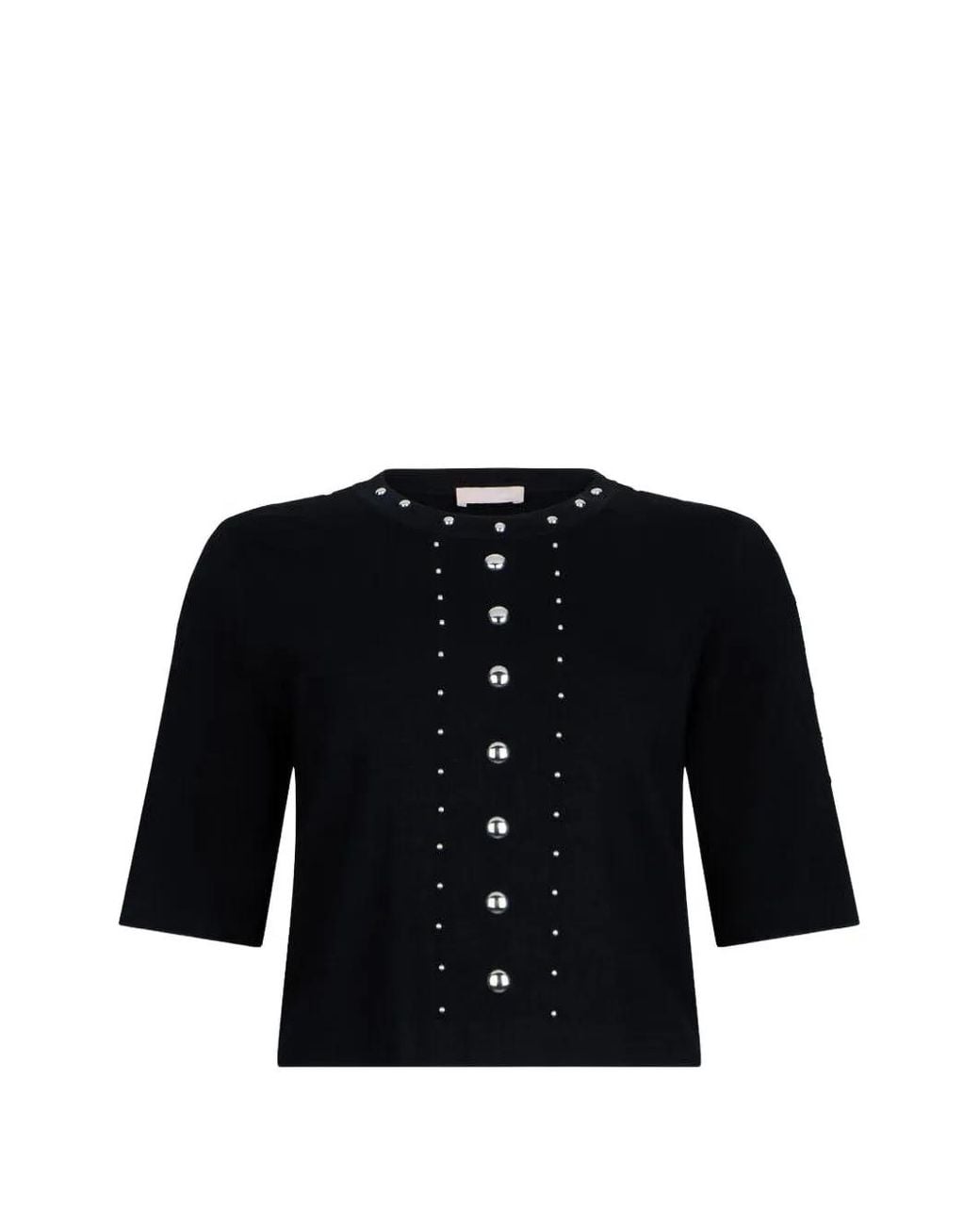 Liu Jo Black Knit Top With Studs