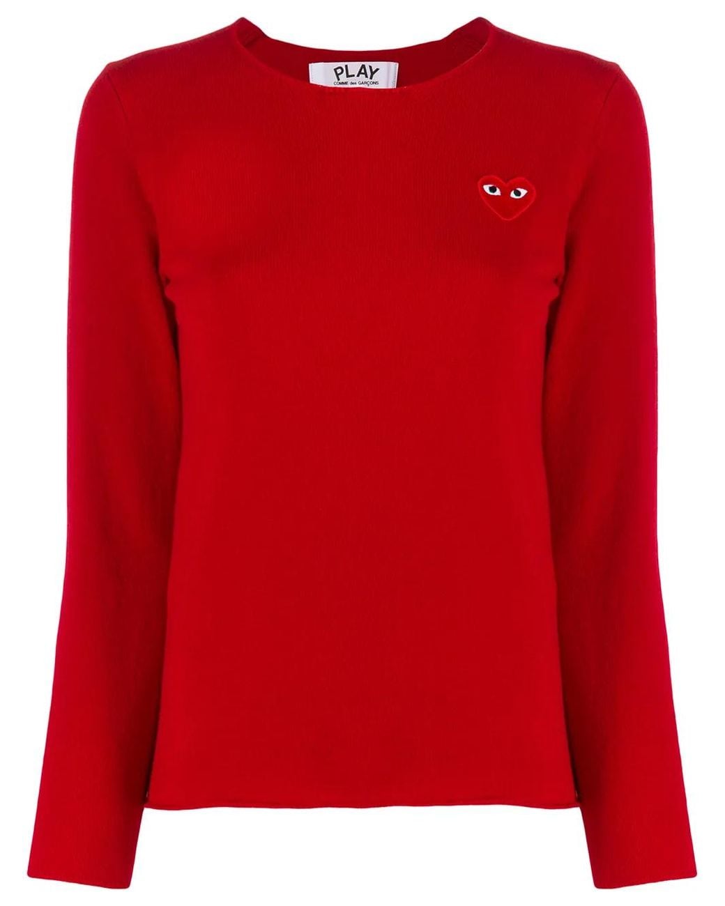 COMME DES GARÇONS PLAY Red Heart-Appliqué Sweater