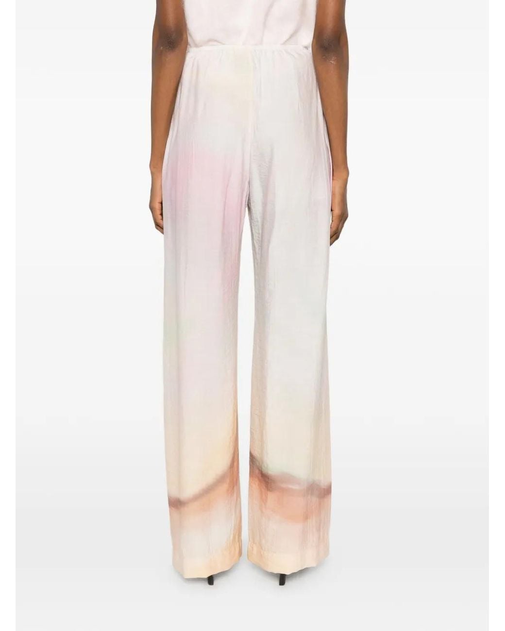 Pantalones palazzo estampados Nanushka de color White