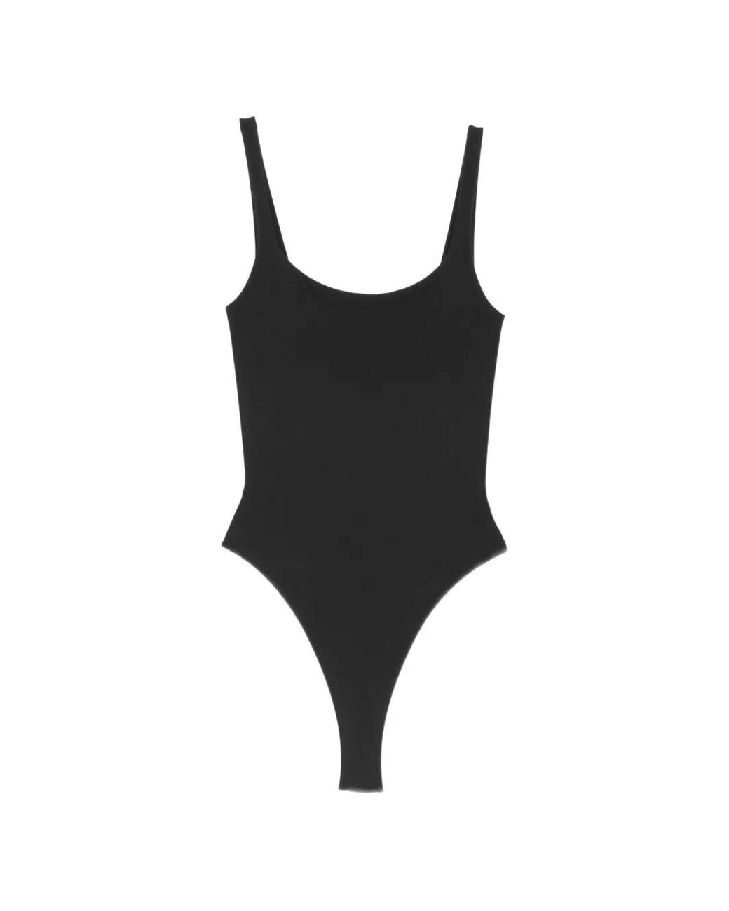 Skims Black Square-Neck Bodysuit
