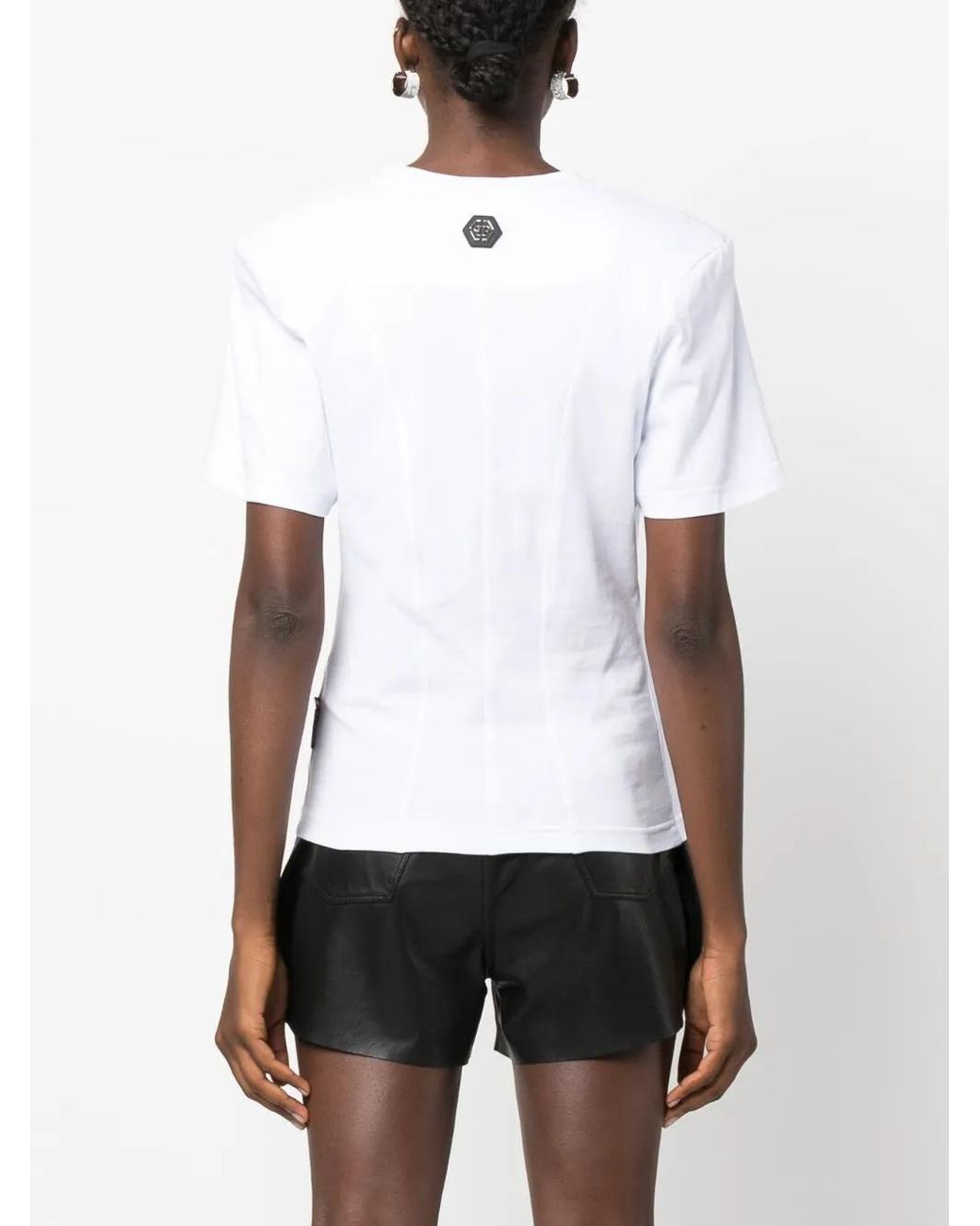 Philipp Plein White Sexy Pure Fit Chrome Cotton T-Shirt