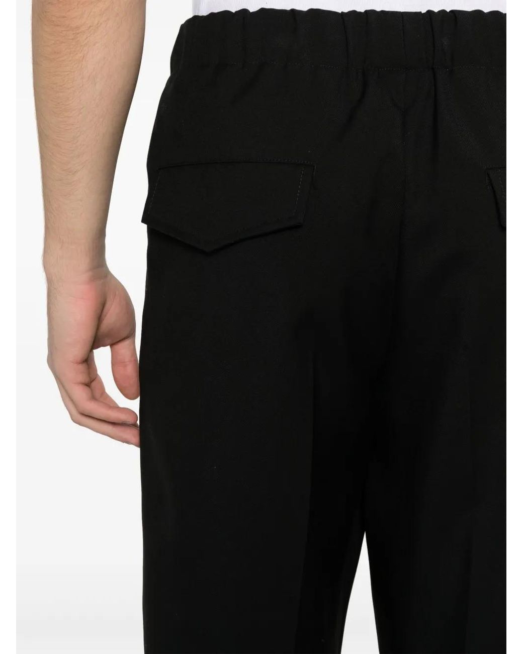 Jil Sander Black Elasticated-Waist Trousers for men