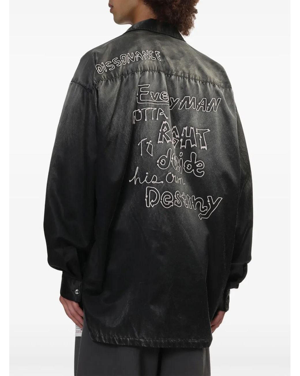 Maison Mihara Yasuhiro Black Logo-Patch Shirt for men