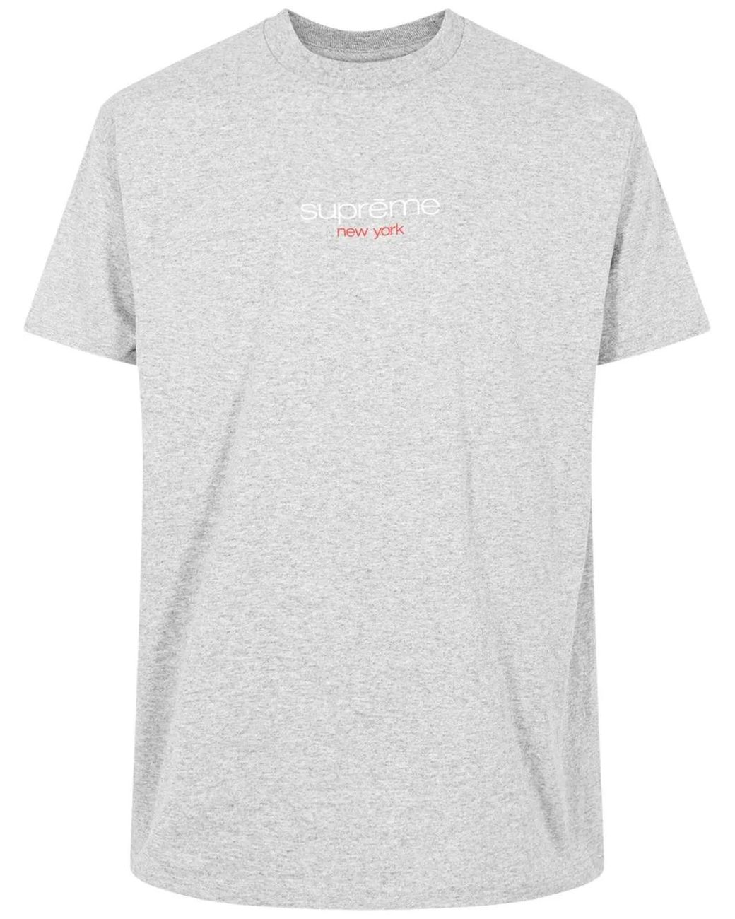 Supreme White Classic Logo Crew Neck T-Shirt