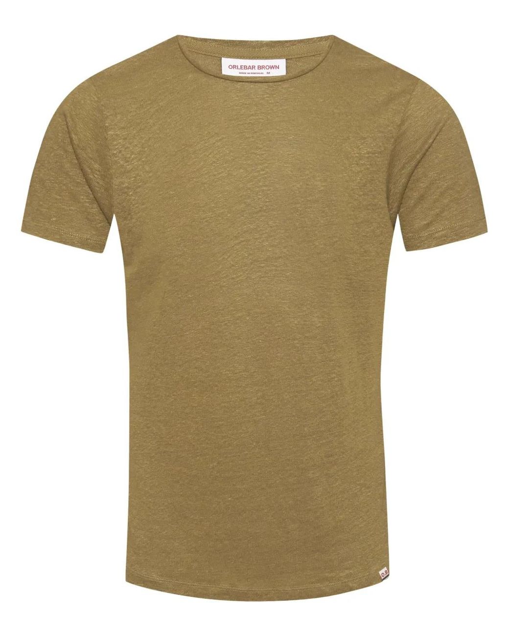 Orlebar Brown Green Linen T-Shirt for men