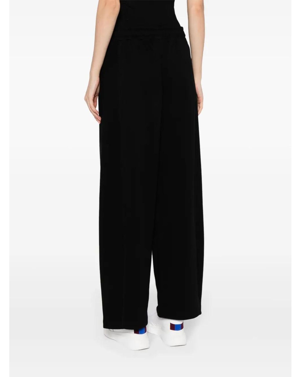 Stella McCartney Black Logo-Patch Cotton Track Pants