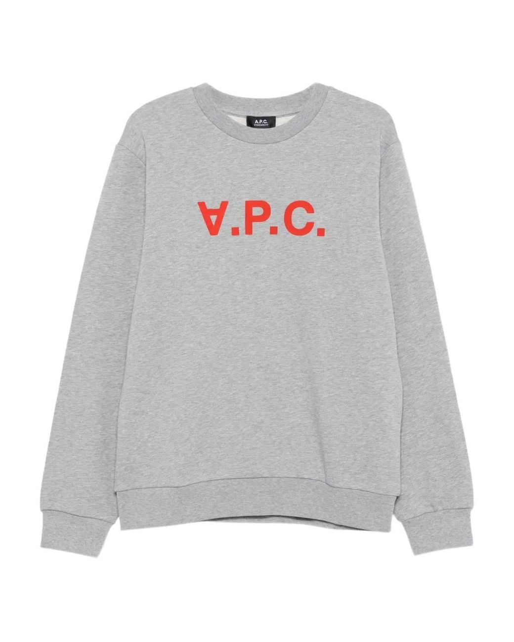 A.P.C. Gray Logo-Embroidered Crew-Neck Sweatshirt for men