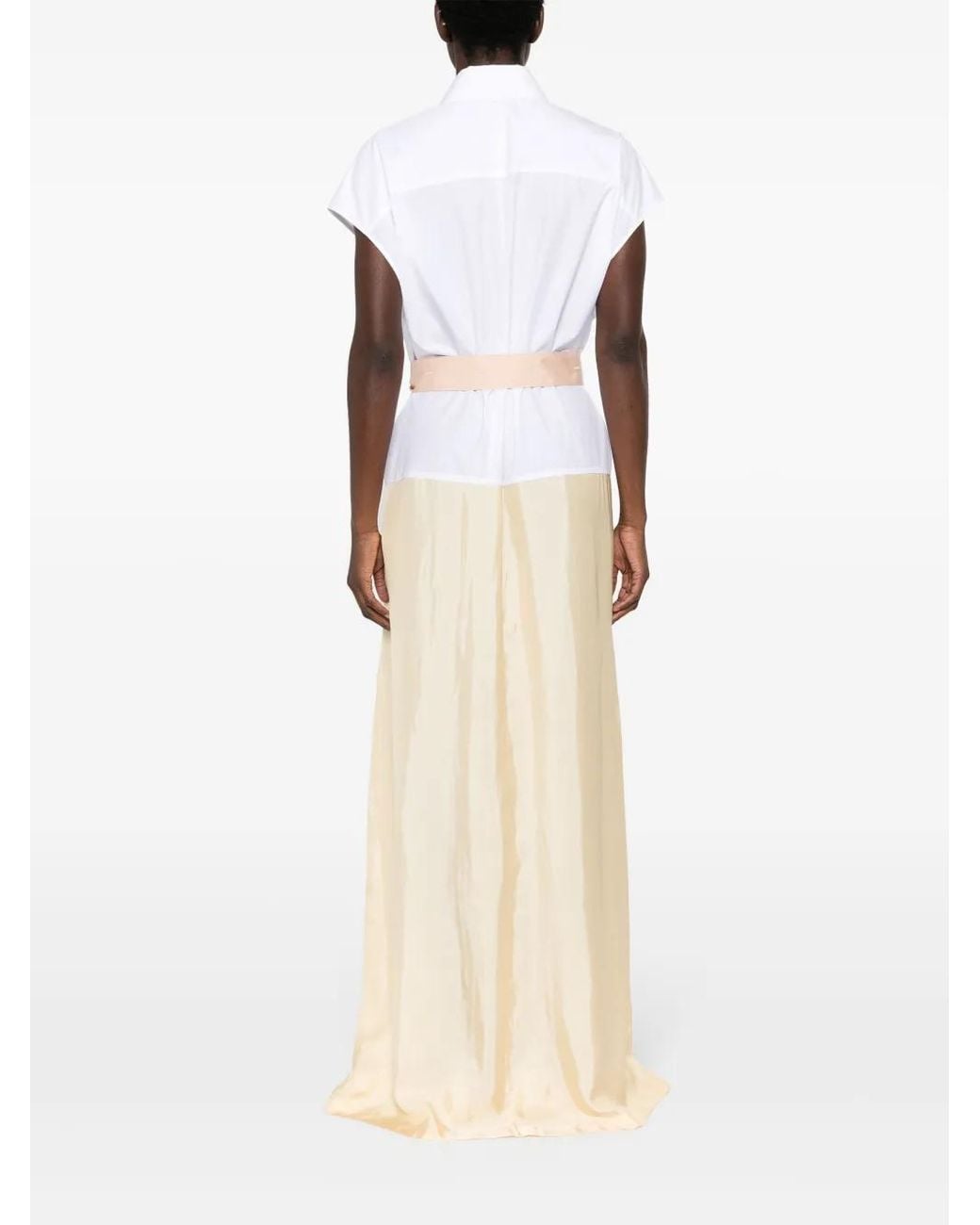 Fabiana Filippi White Colourblock Maxi Dress