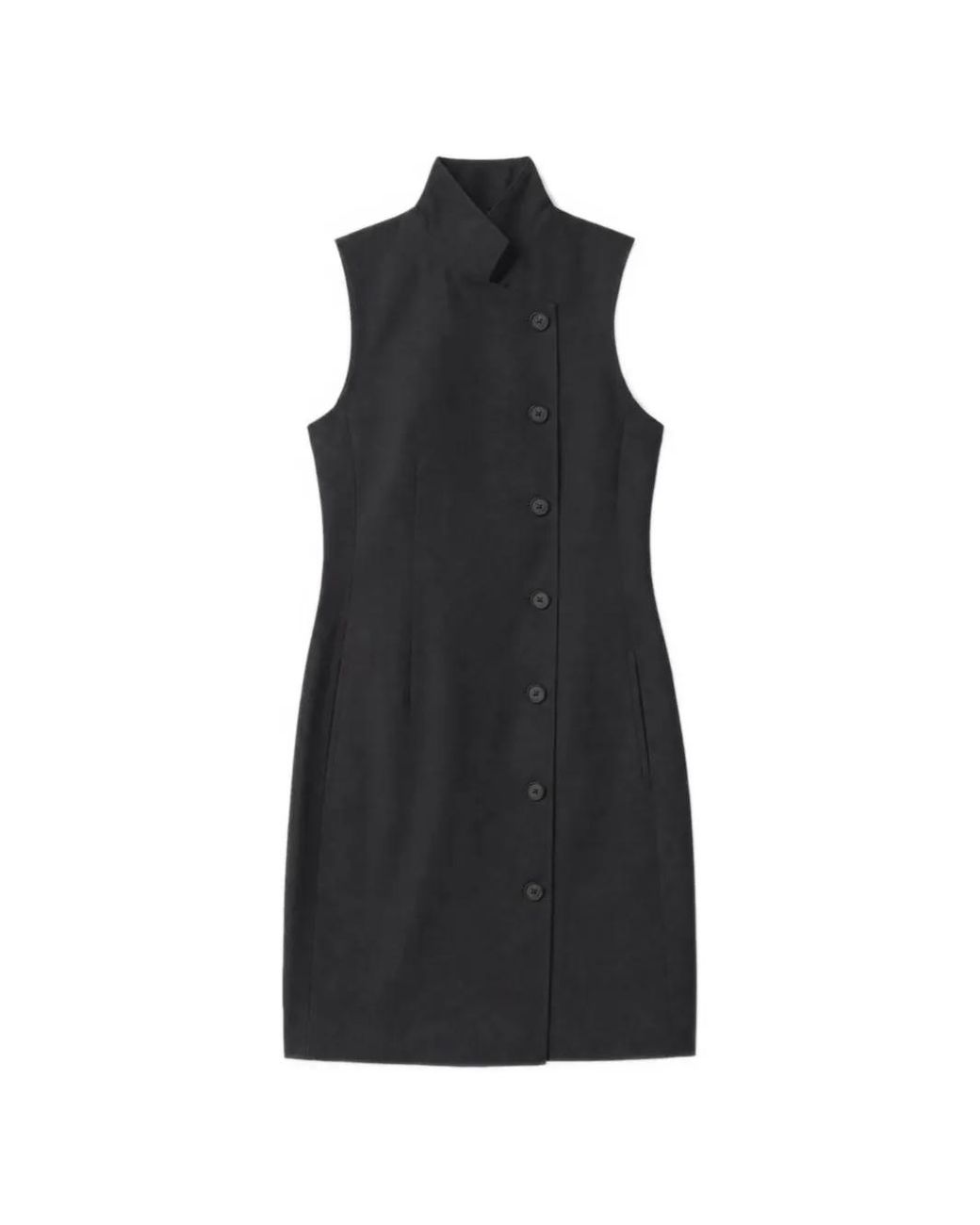 IRO Black Sleeveless Button-Front Mini Dress