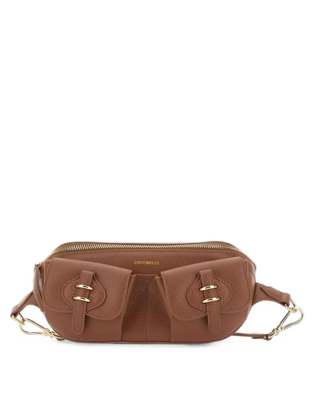 Coccinelle Brown Mavery Pocket Small Leather Belt Bag