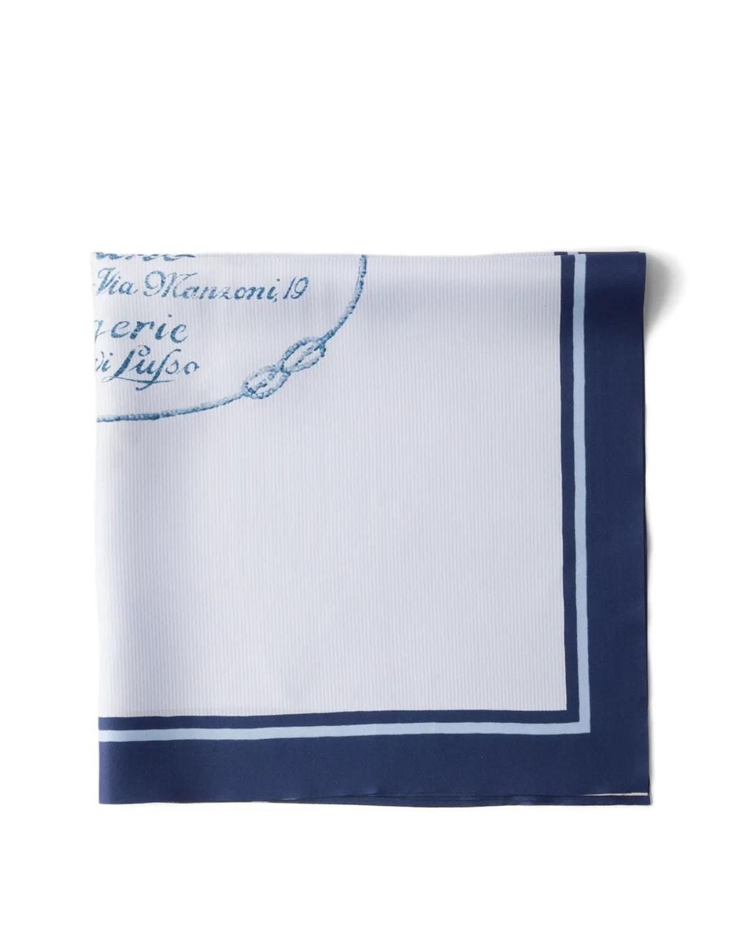 Prada Blue Printed Twill Scarf for men