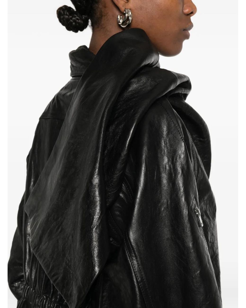 Rick Owens Black Temple Cropped Scarf Flight