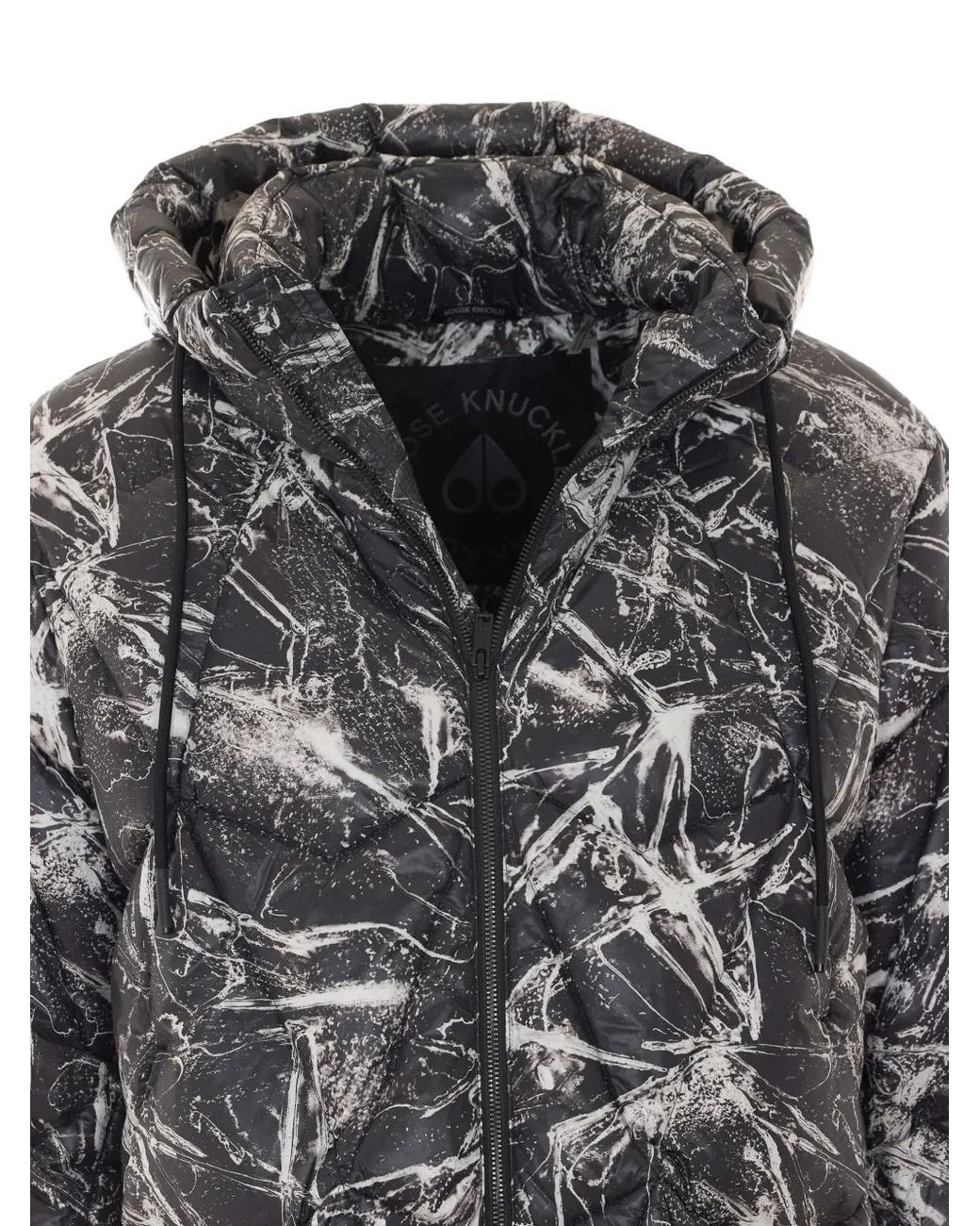 Moose Knuckles Gray Quilted Hooded Jacket for men