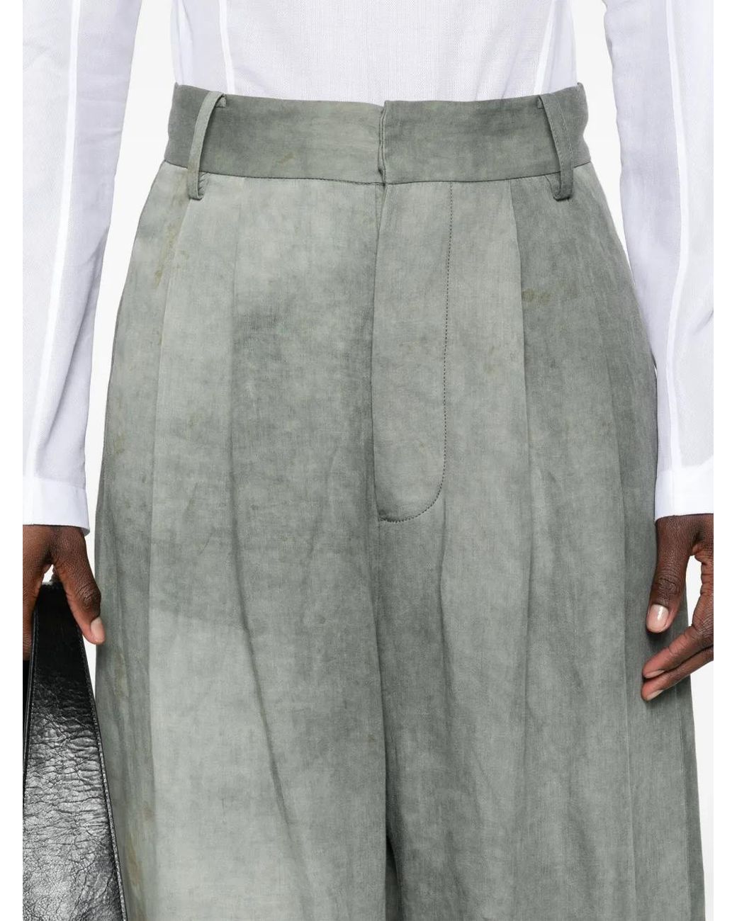 Uma Wang Gray Paella High-Waist Palazzo Trousers