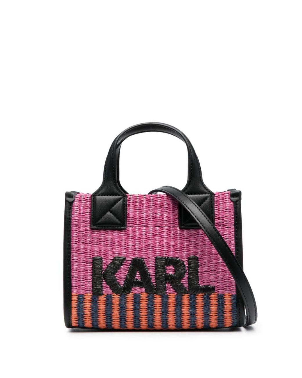 Karl Lagerfeld Woven-raffia Tote Bag in Purple | Lyst Canada