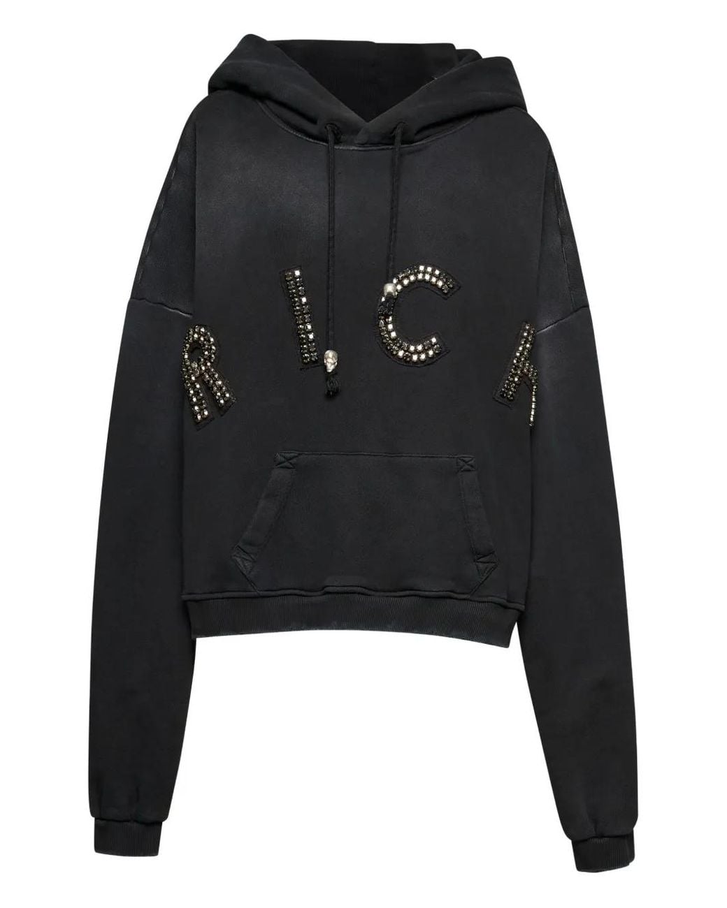 John Richmond Black Embellished Hoodie