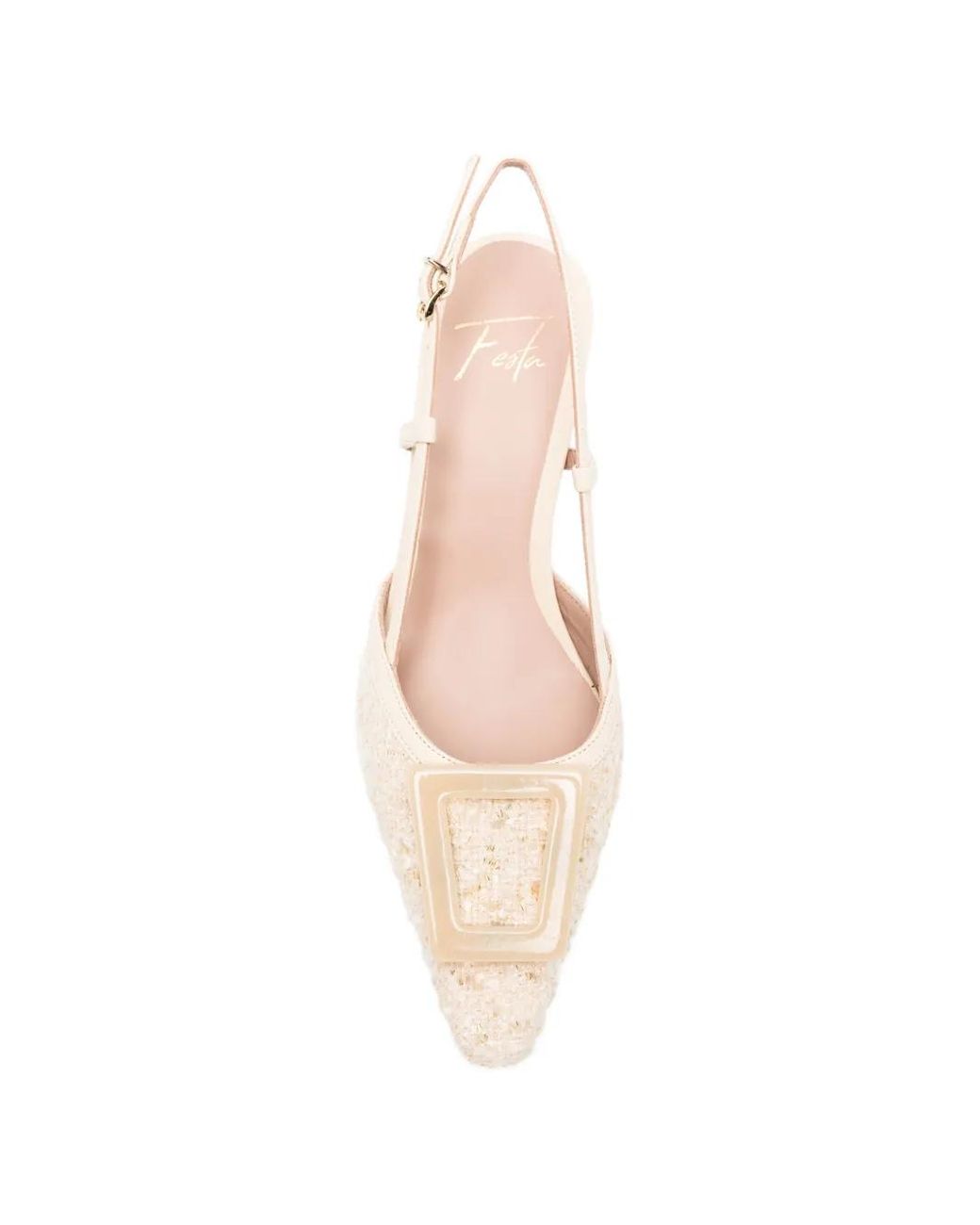 Roberto Festa Natural Paloma Buckle Slingback Pumps
