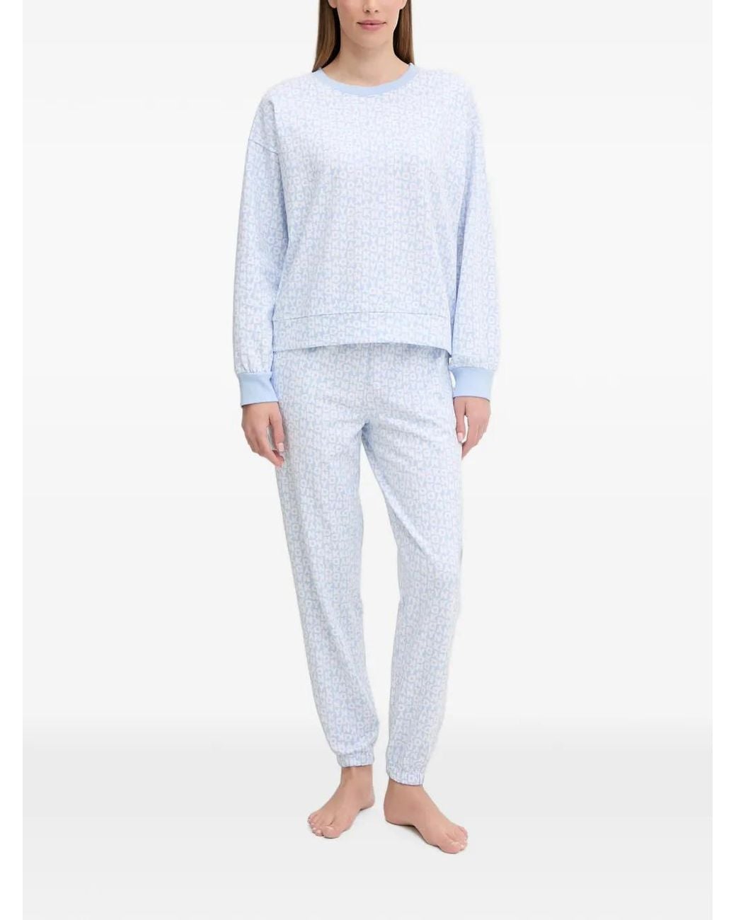DKNY Blue Logo-Print Drawstring Track Pants