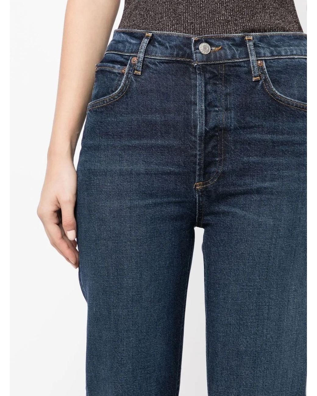 Agolde Blue Riley High-Waisted Jeans