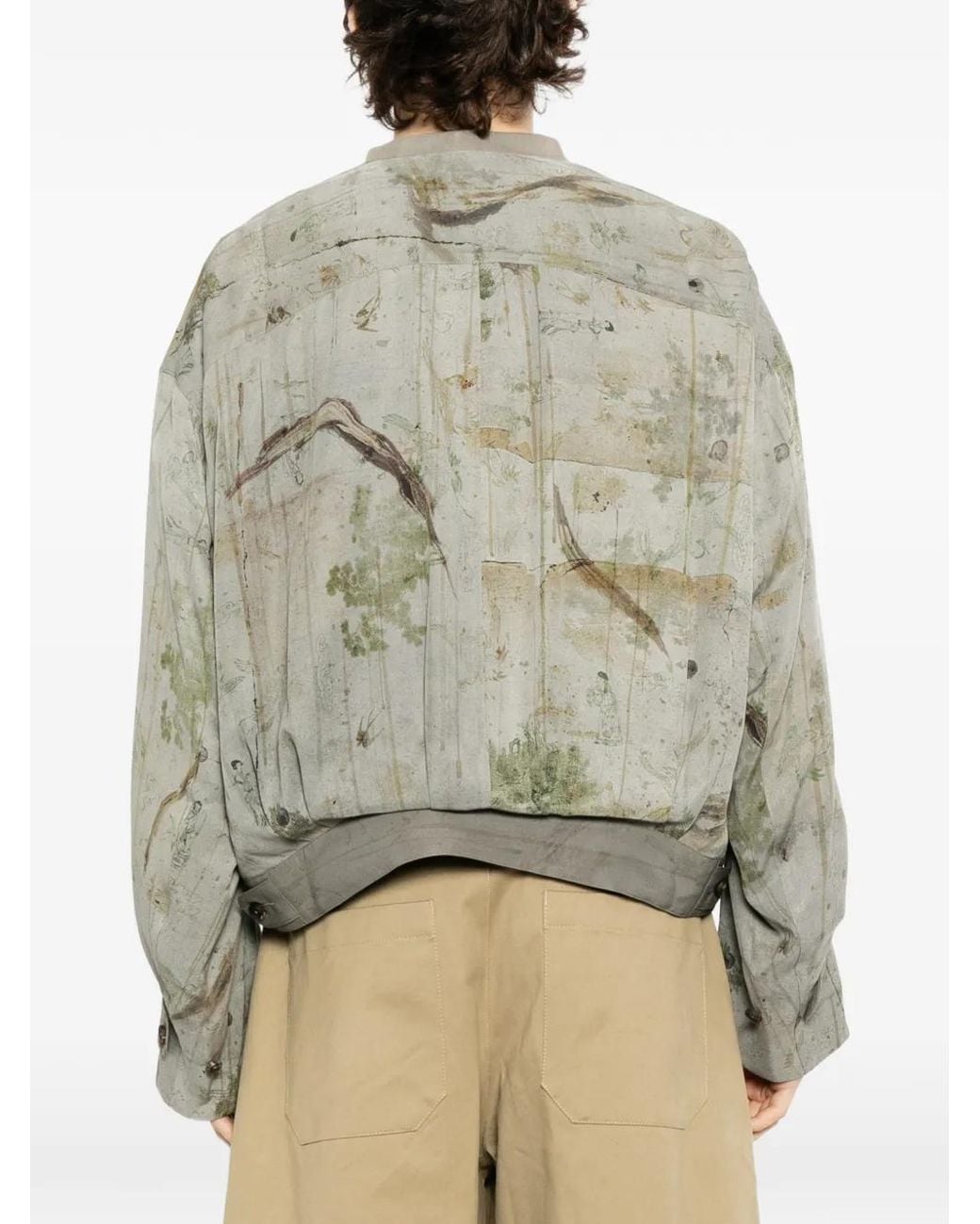 Ziggy Chen White Printed Silk Jacket for men