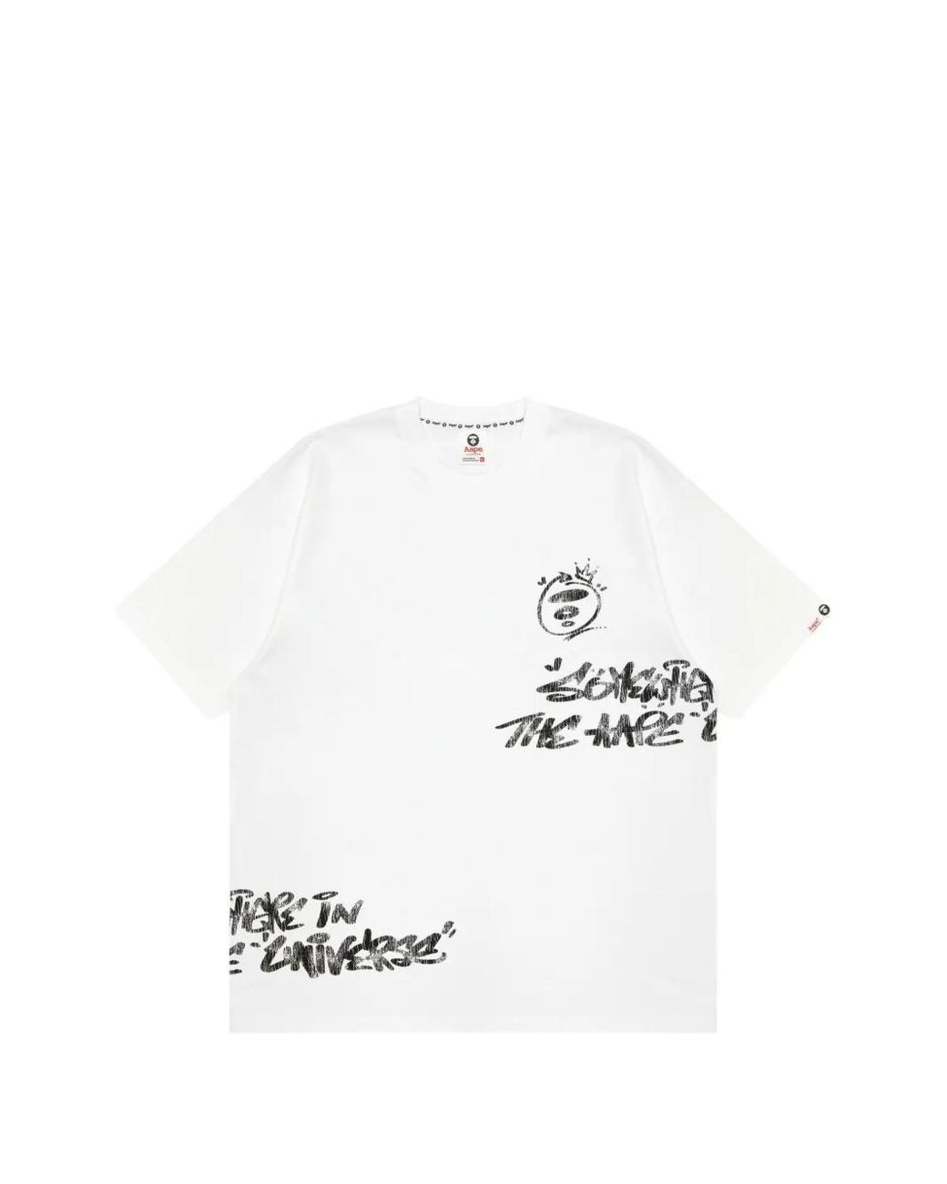 Aape By A Bathing Ape White Moonface-Print T-Shirt for men