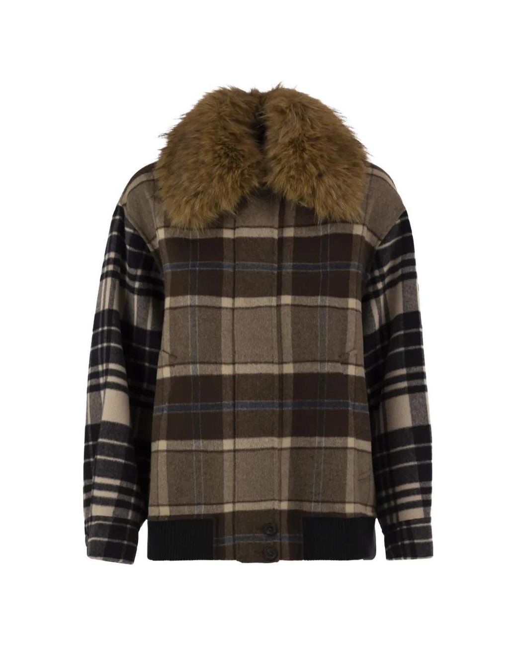 Weekend by Maxmara Brown Check Wool Jacket