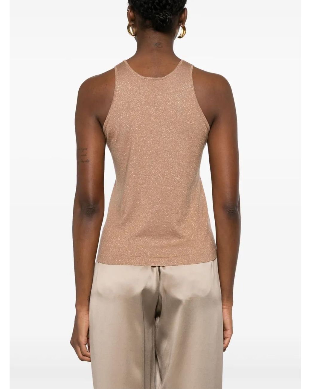 Brunello Cucinelli Lurex Top in het Natural
