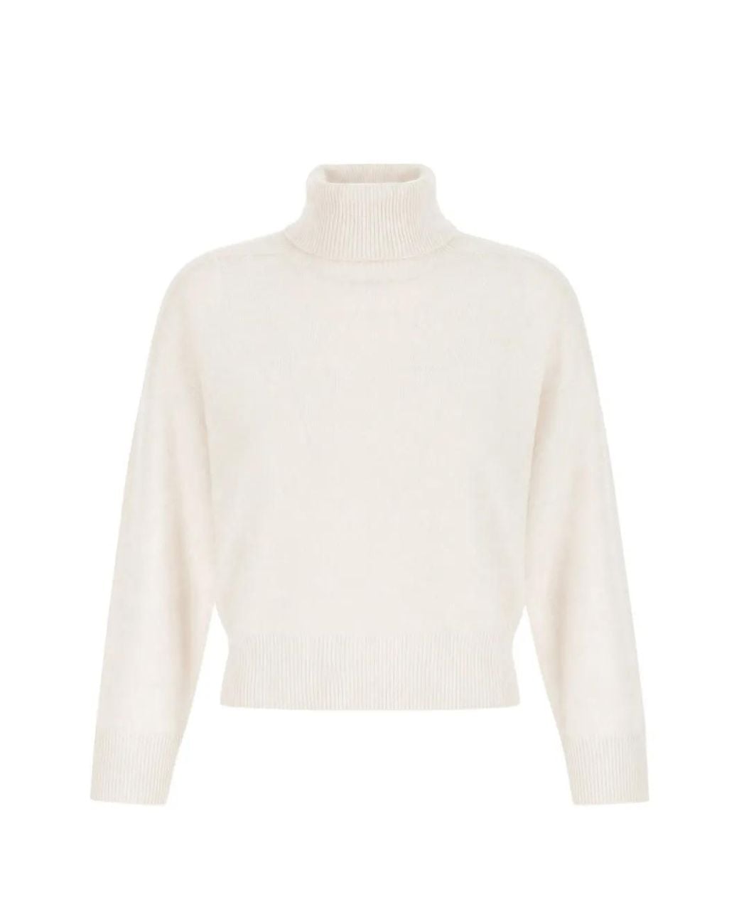 Vanisé White Roll-Neck Cashmere Sweater