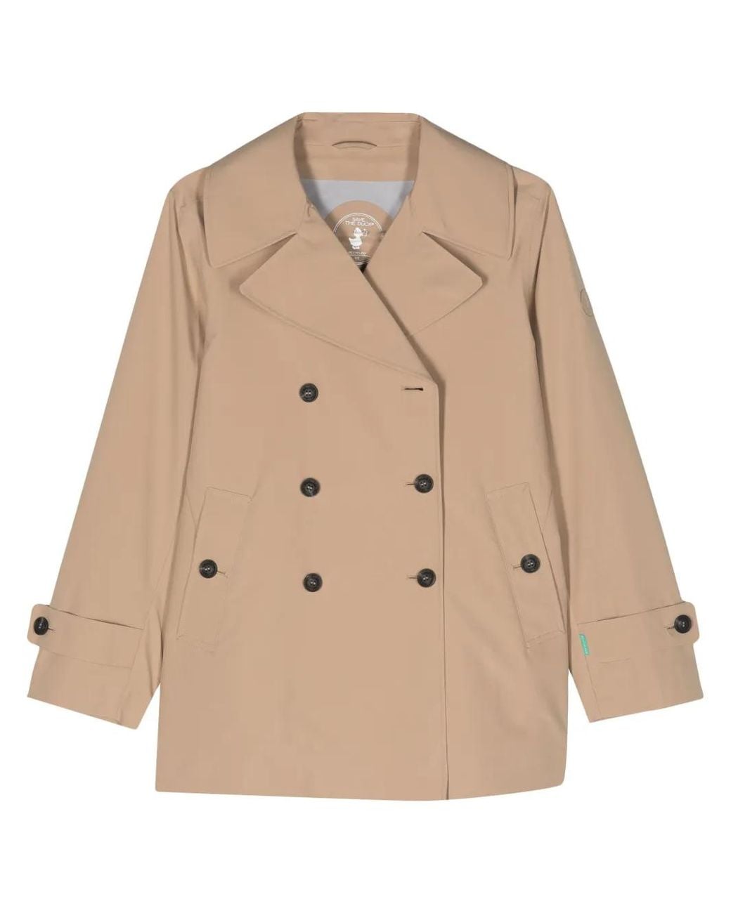 Save The Duck Natural Button-Fastening Trench Coat
