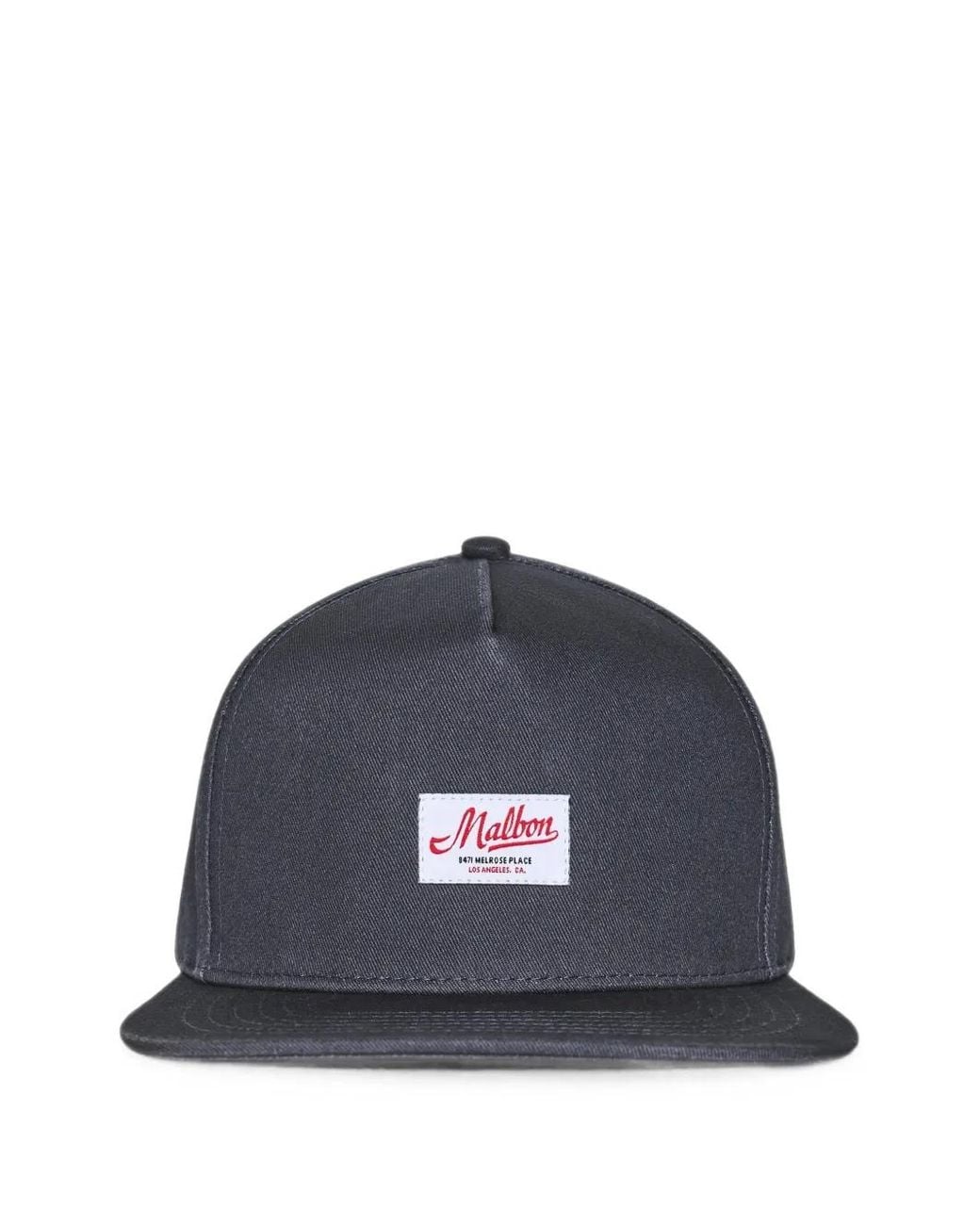 Malbon Golf Blue Benchmark Logo-Patch Cotton Cap for men