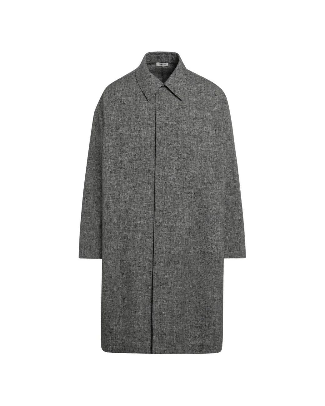 Fear Of God Gray Mouliné Wool Trench Coat for men