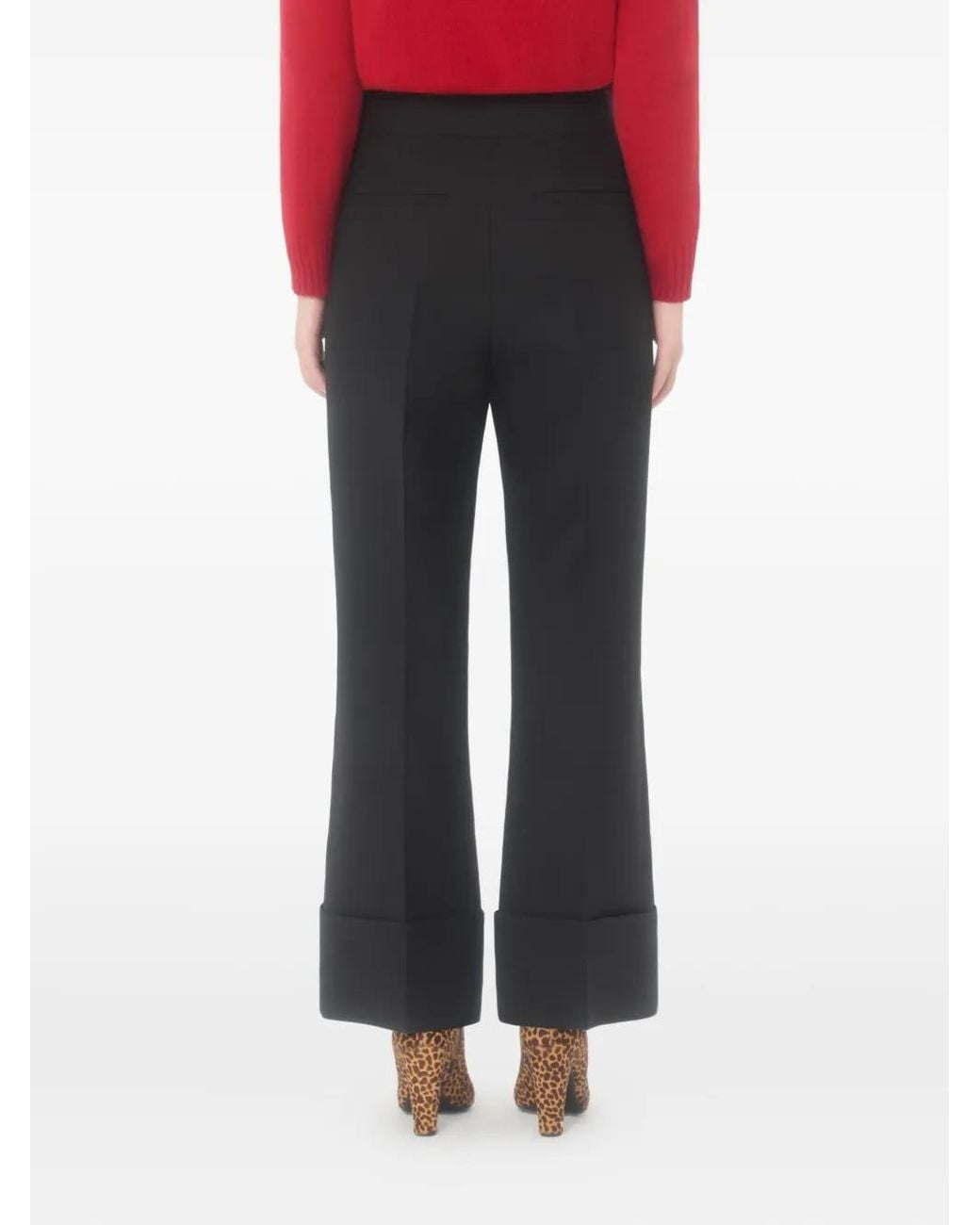 Valentino Garavani Black Crepe Couture Con V Trousers