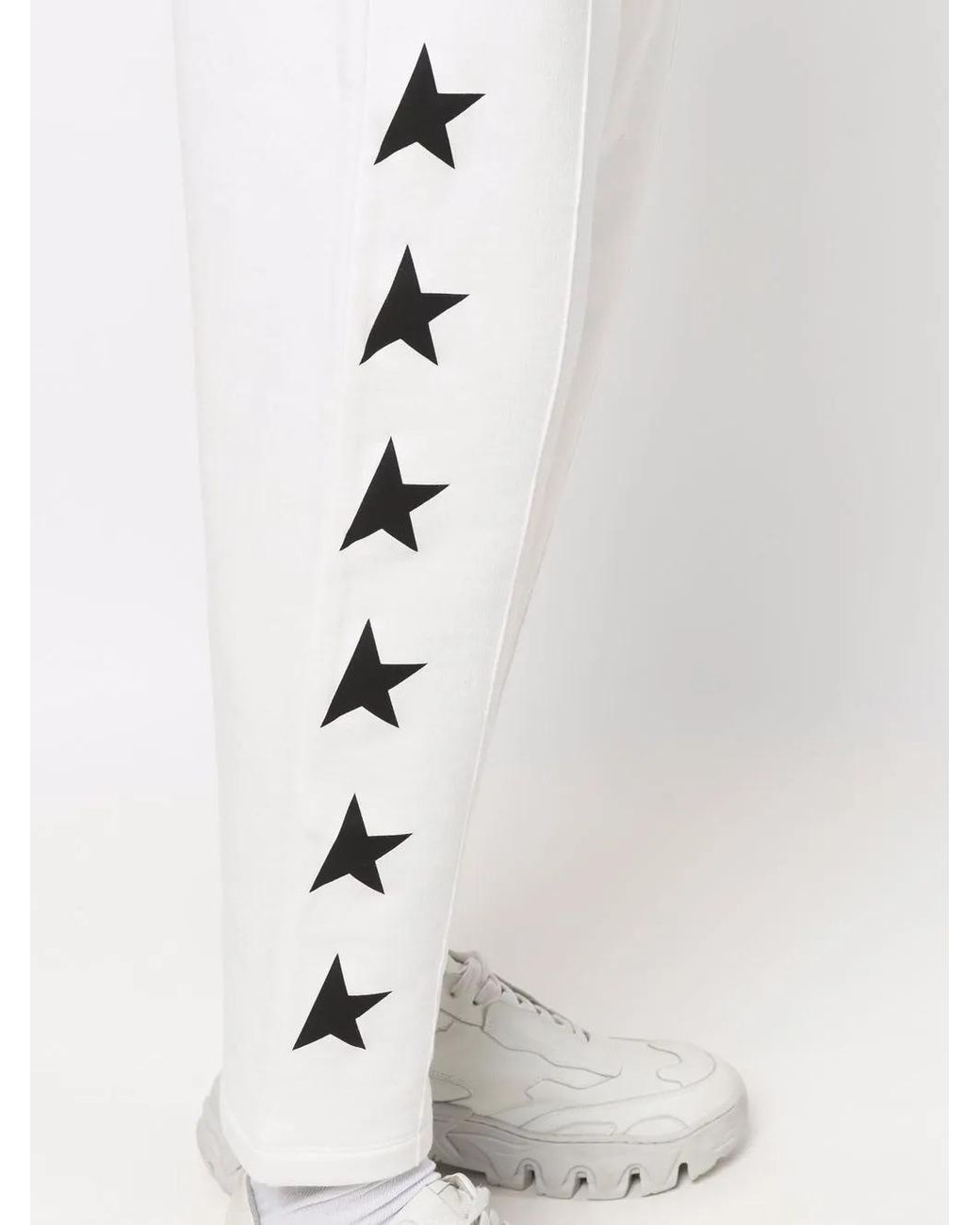Golden Goose Deluxe Brand White Jogging Pants "Stars" for men
