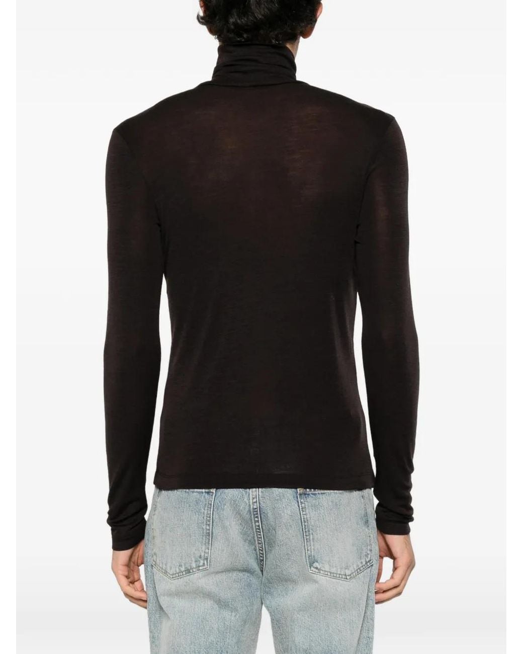 TONYWACK Black Roll-Neck Long-Sleeve Sweater for men