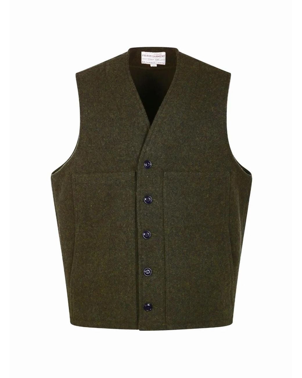 Filson Green Button Pocket Gilet for men