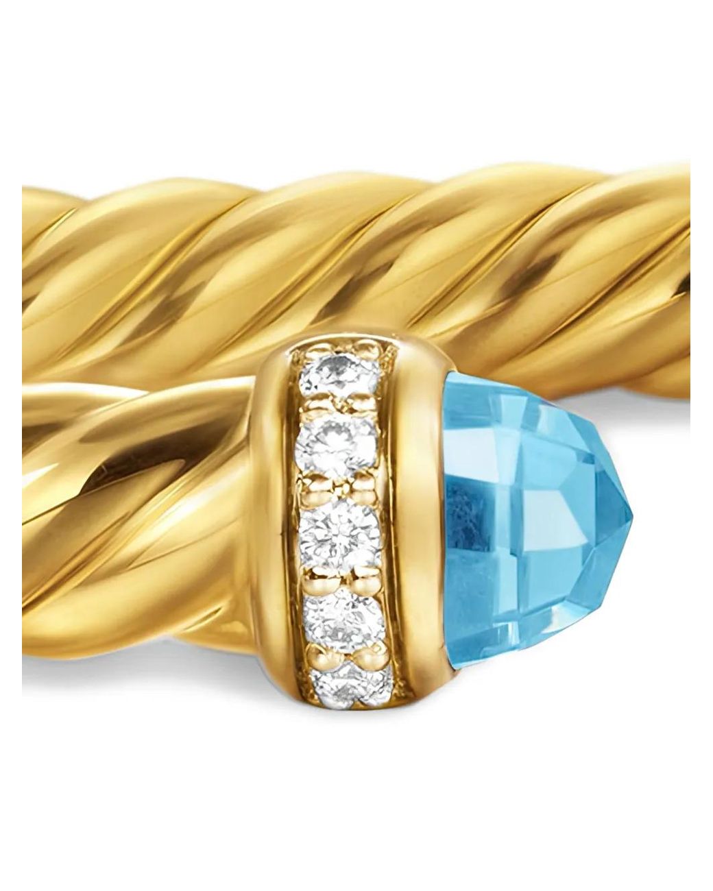 David Yurman Metallic 18Kt Cablespira Topaz And Diamond Bracelet (4Mm)