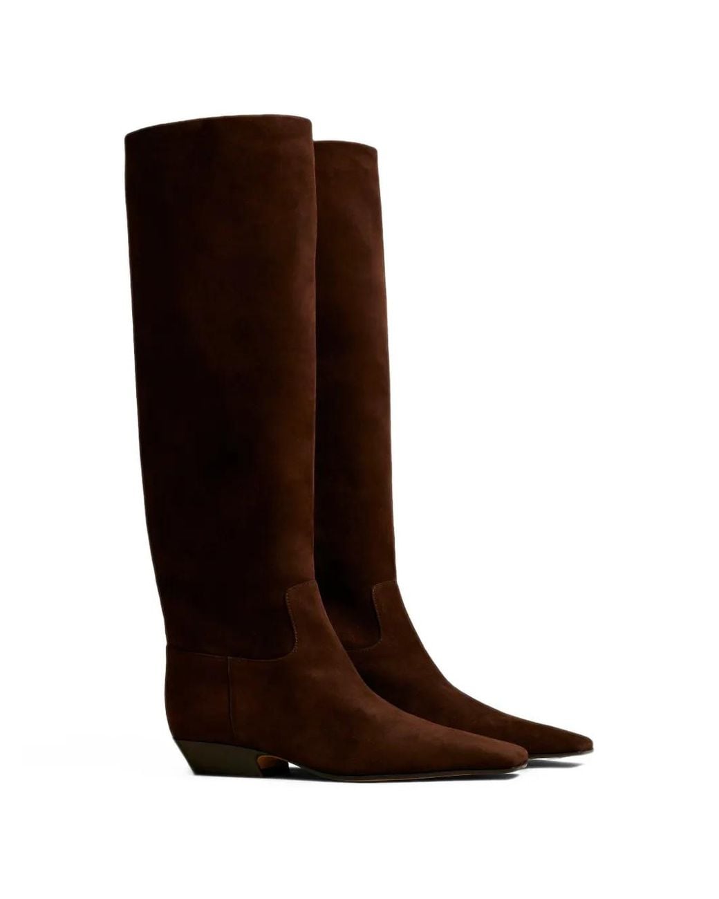 Khaite Brown Marfa Suede Leather Boots